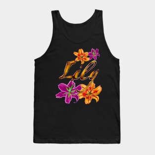 Top 10 best personalised gifts 2022  - Lily personalised,personalized name with painted lilies Tank Top